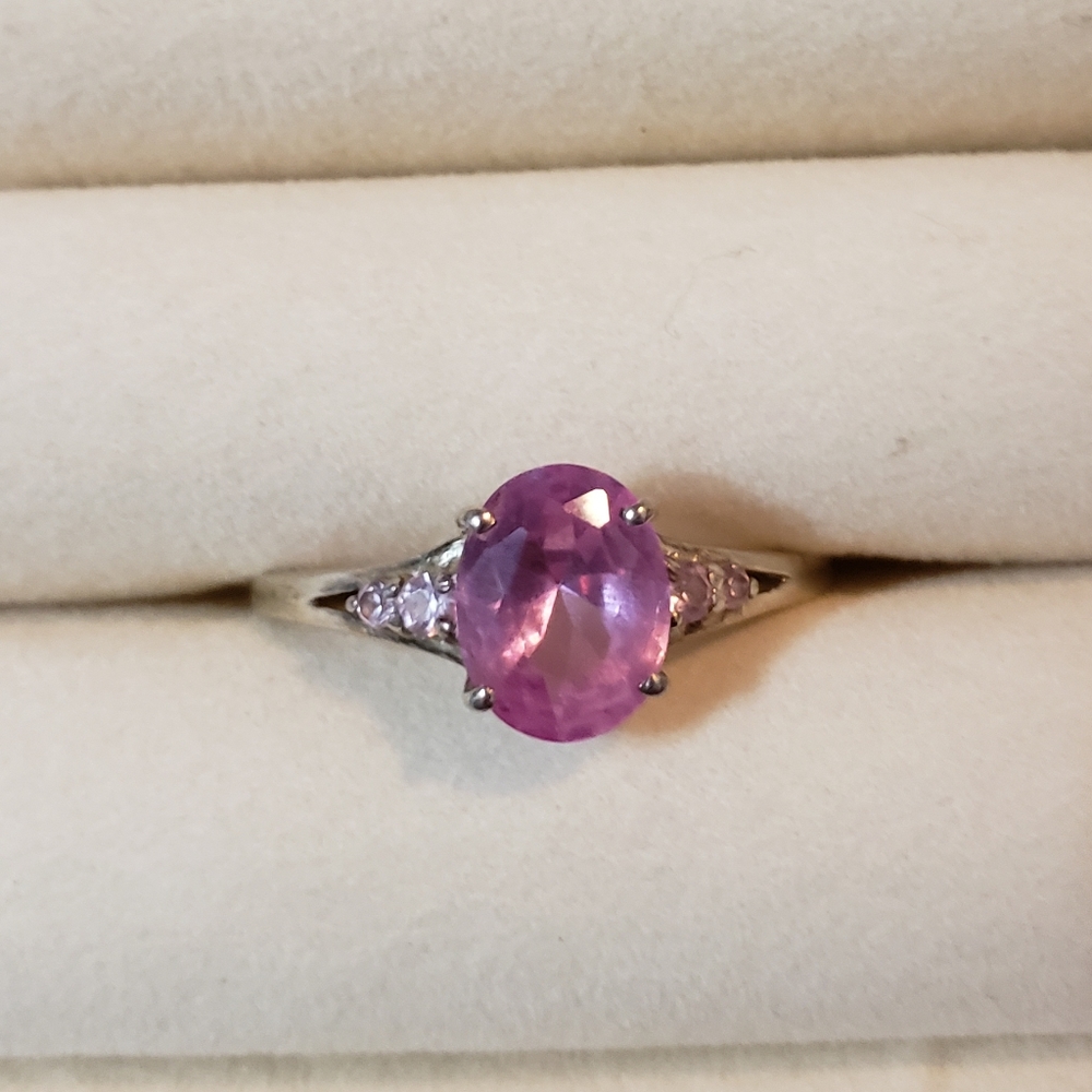 Pink topaz ring